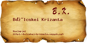 Bölcskei Krizanta névjegykártya